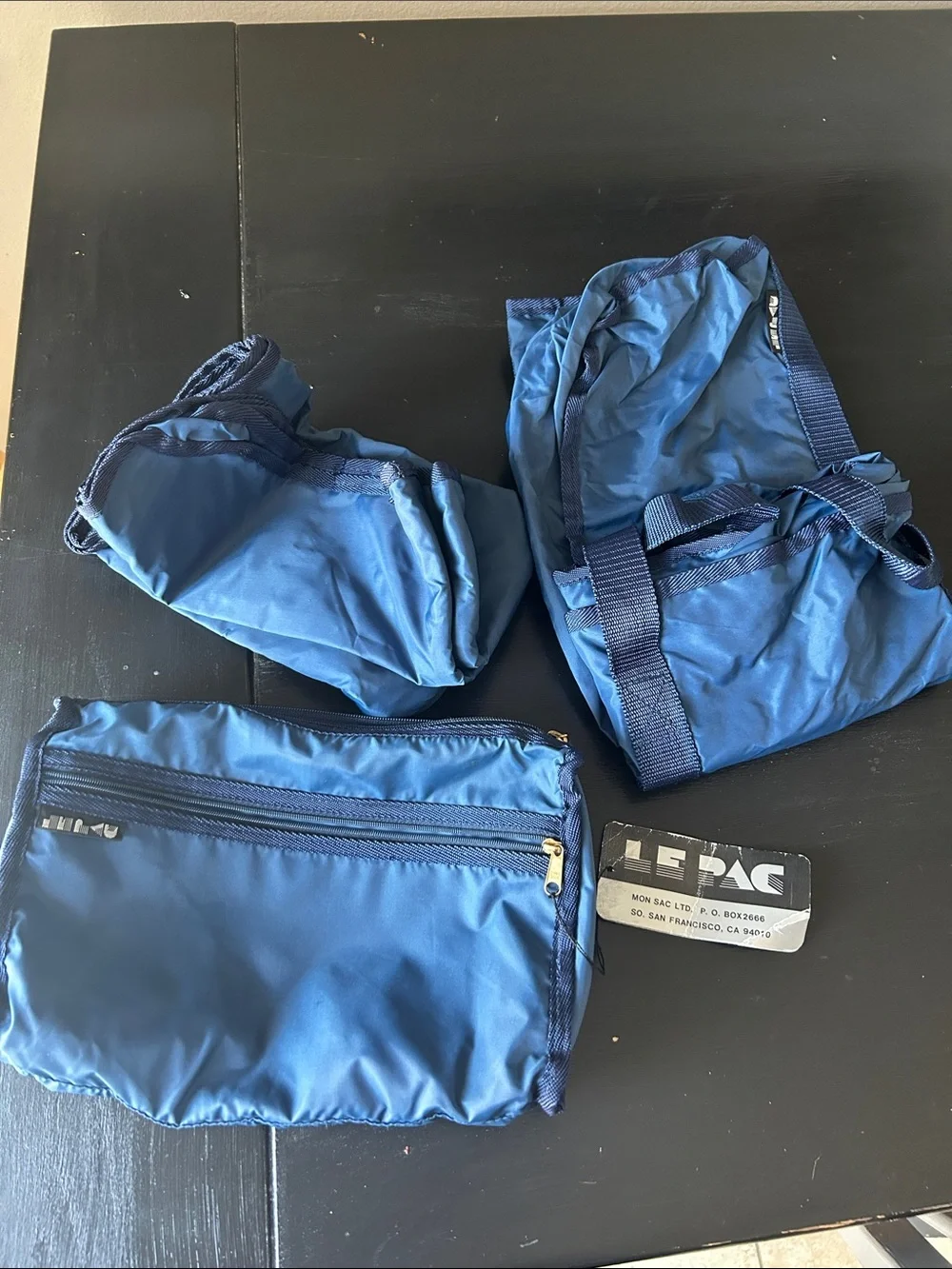 LE PAC compression Navy Blue Travel Pouch - Compact Zipper Organizer